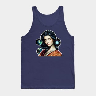 Woman & Planets Cosmic Worlds Painting Tank Top